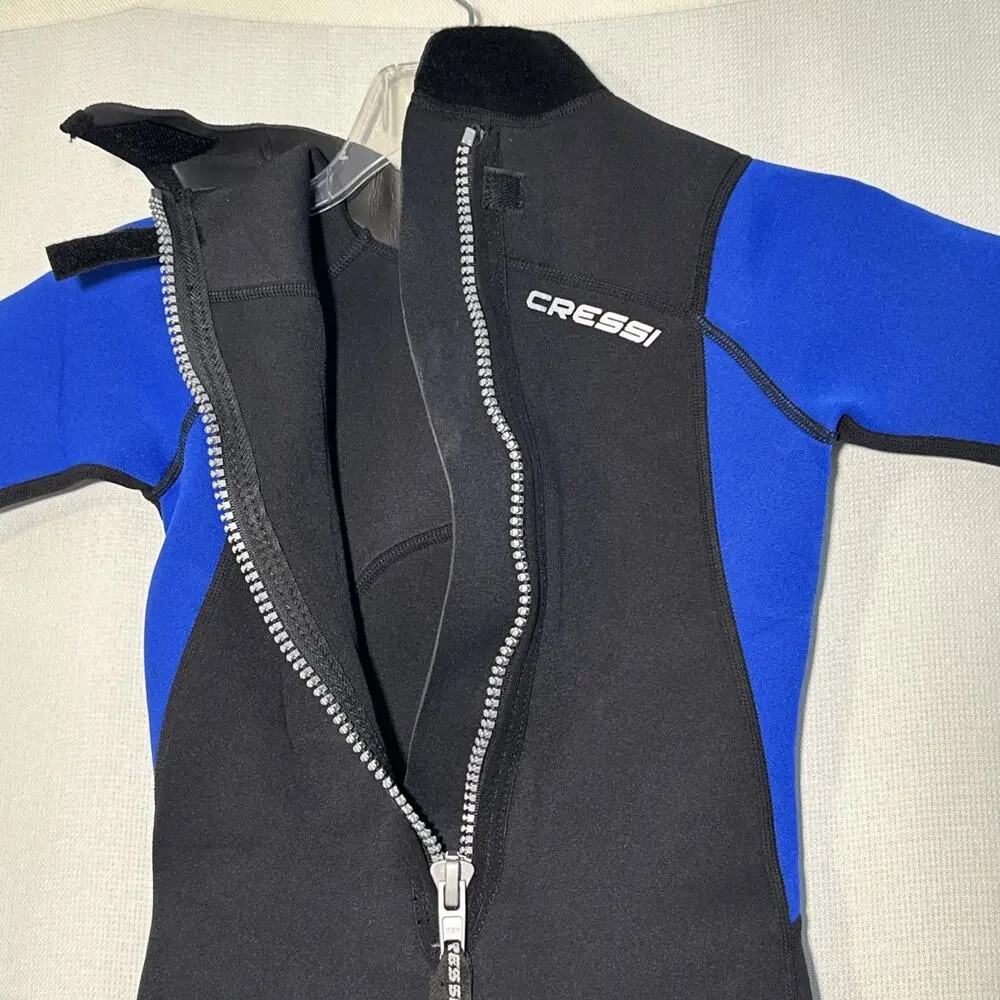 Cressi Med X 2.5 mm shorty wetsuit in black and blue One-piece Sz Med 10-11 Yrs
